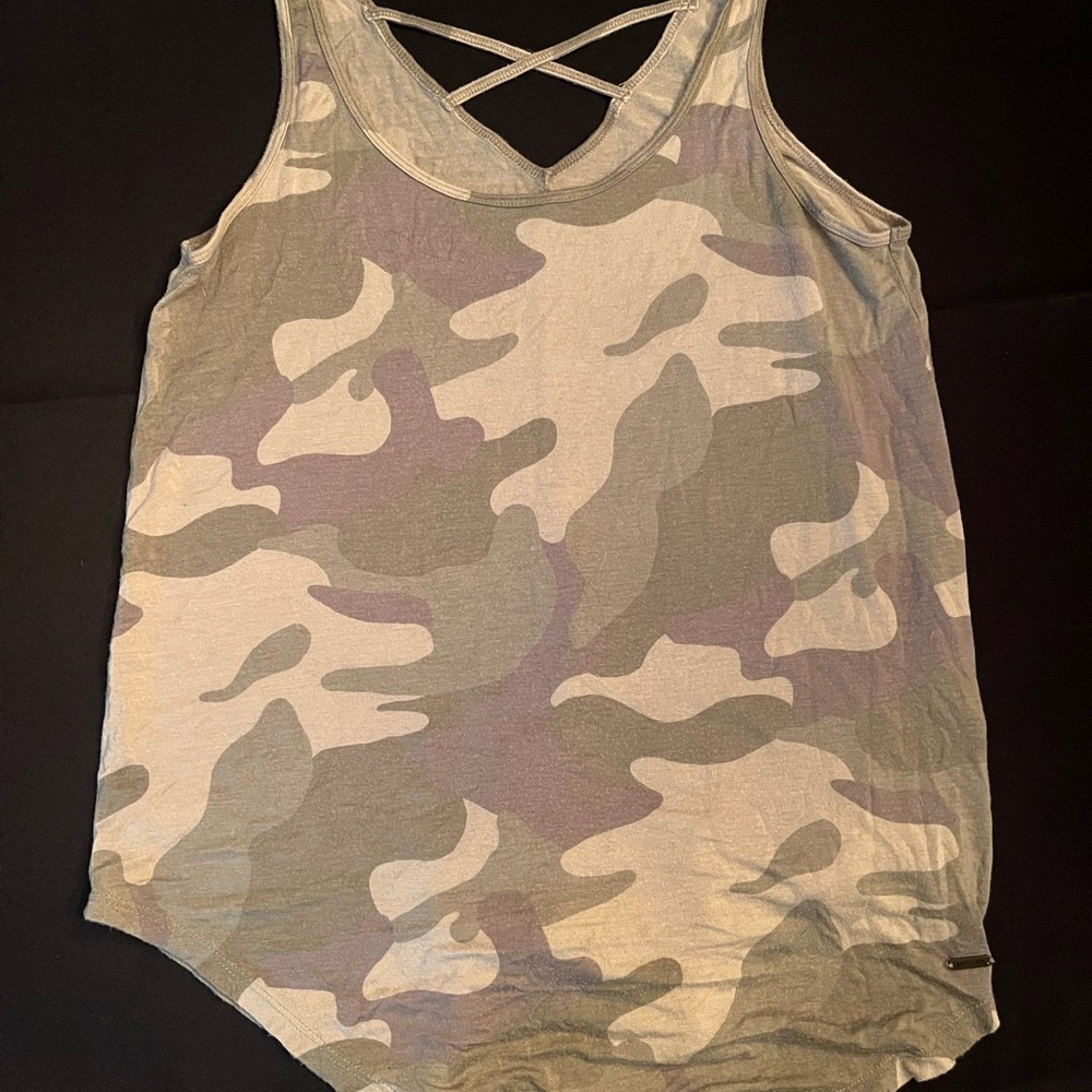 Hollister Gray Camouflage Tank Top